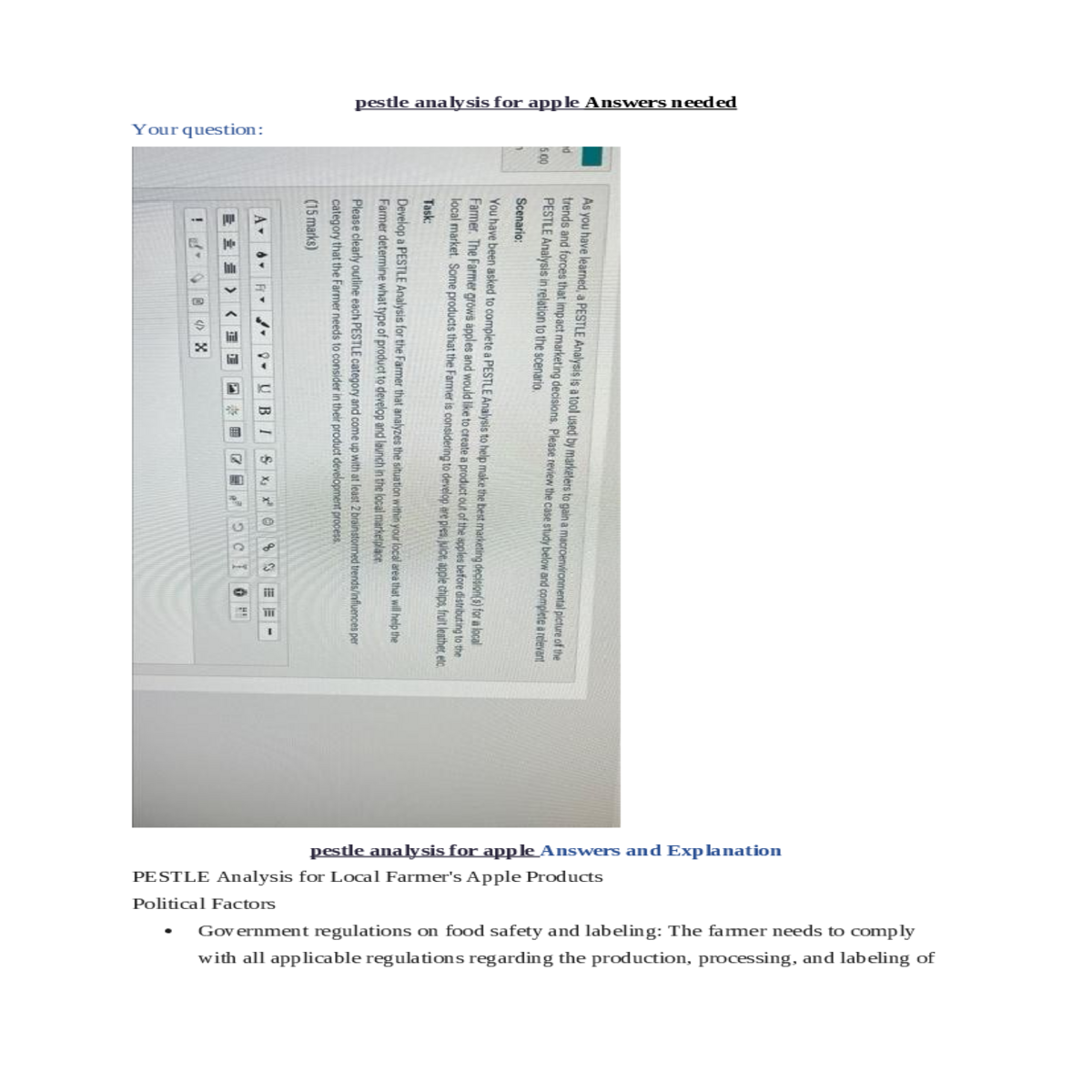 pestle analysis for apple answers and explanation