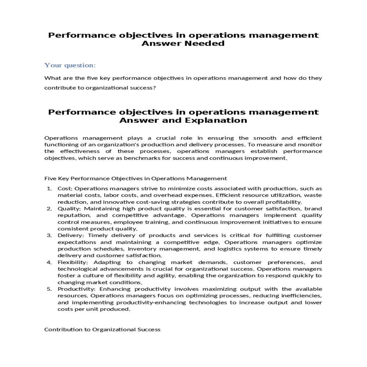 operations managers implement quality control meas