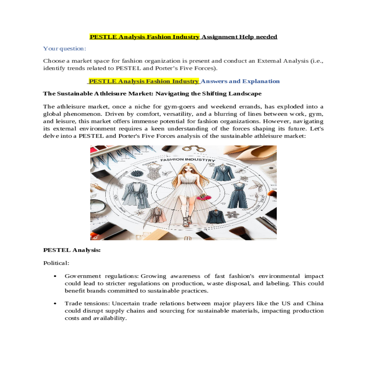pestle analysis fashion industry answers and expla