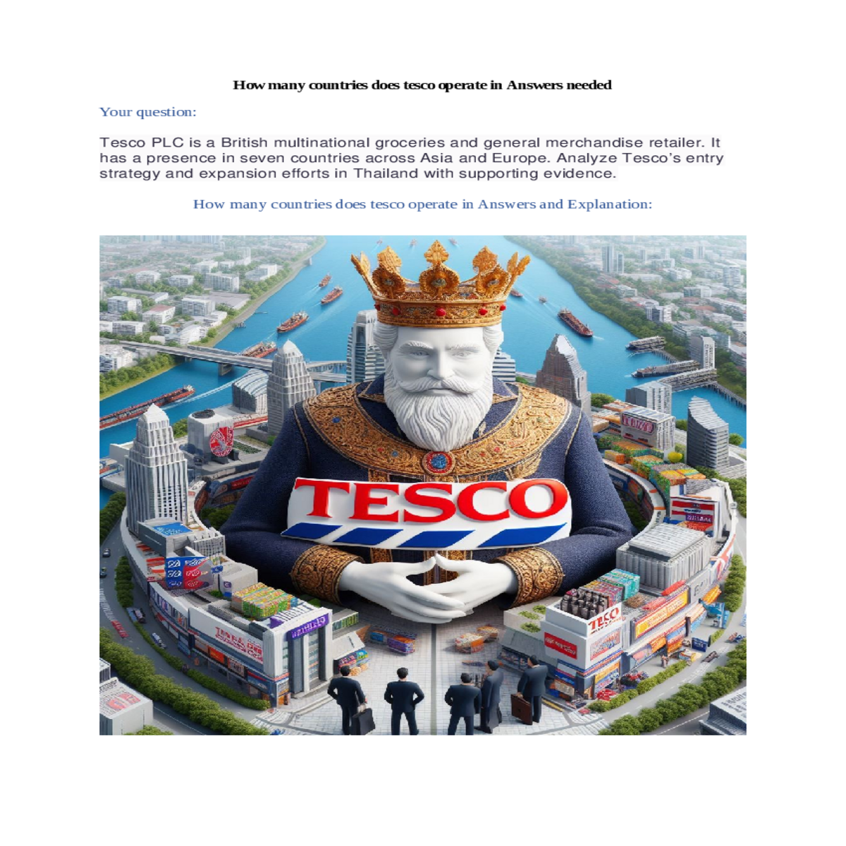 how many countries does tesco operate in answers a
