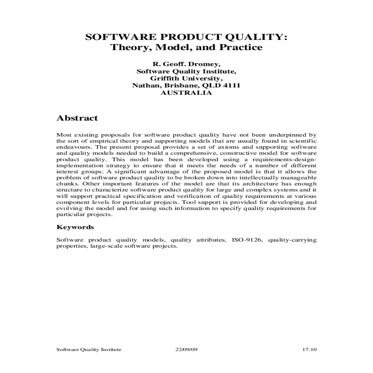 constructive model for software product quality