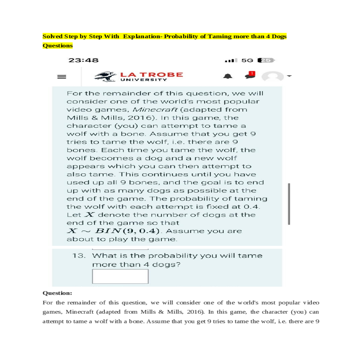 you can calculate the cumulative probability the c