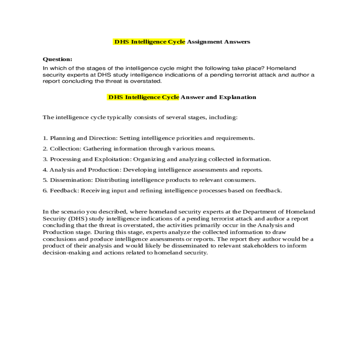 planning and direction setting intelligence priori