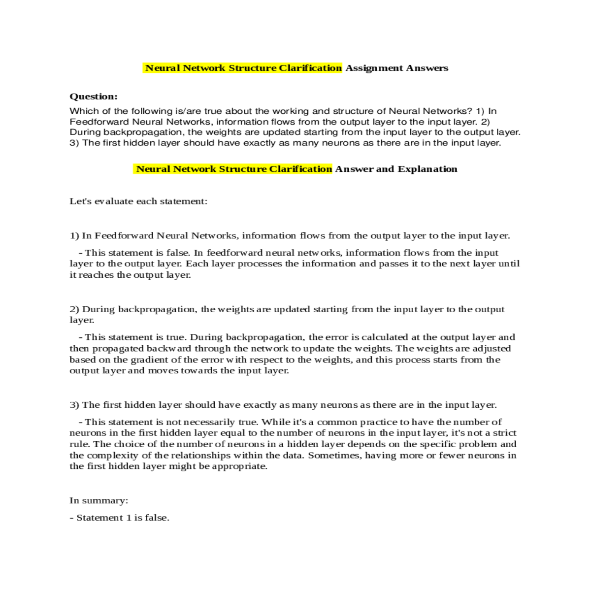 information flows from the output layer the input