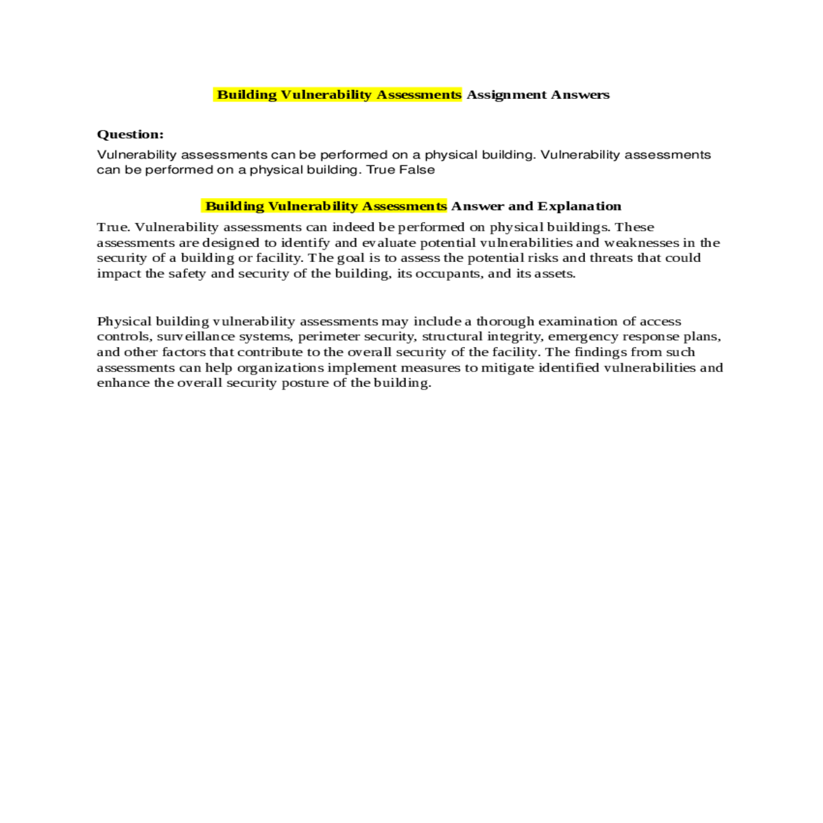 vulnerability assessments can performed physical b