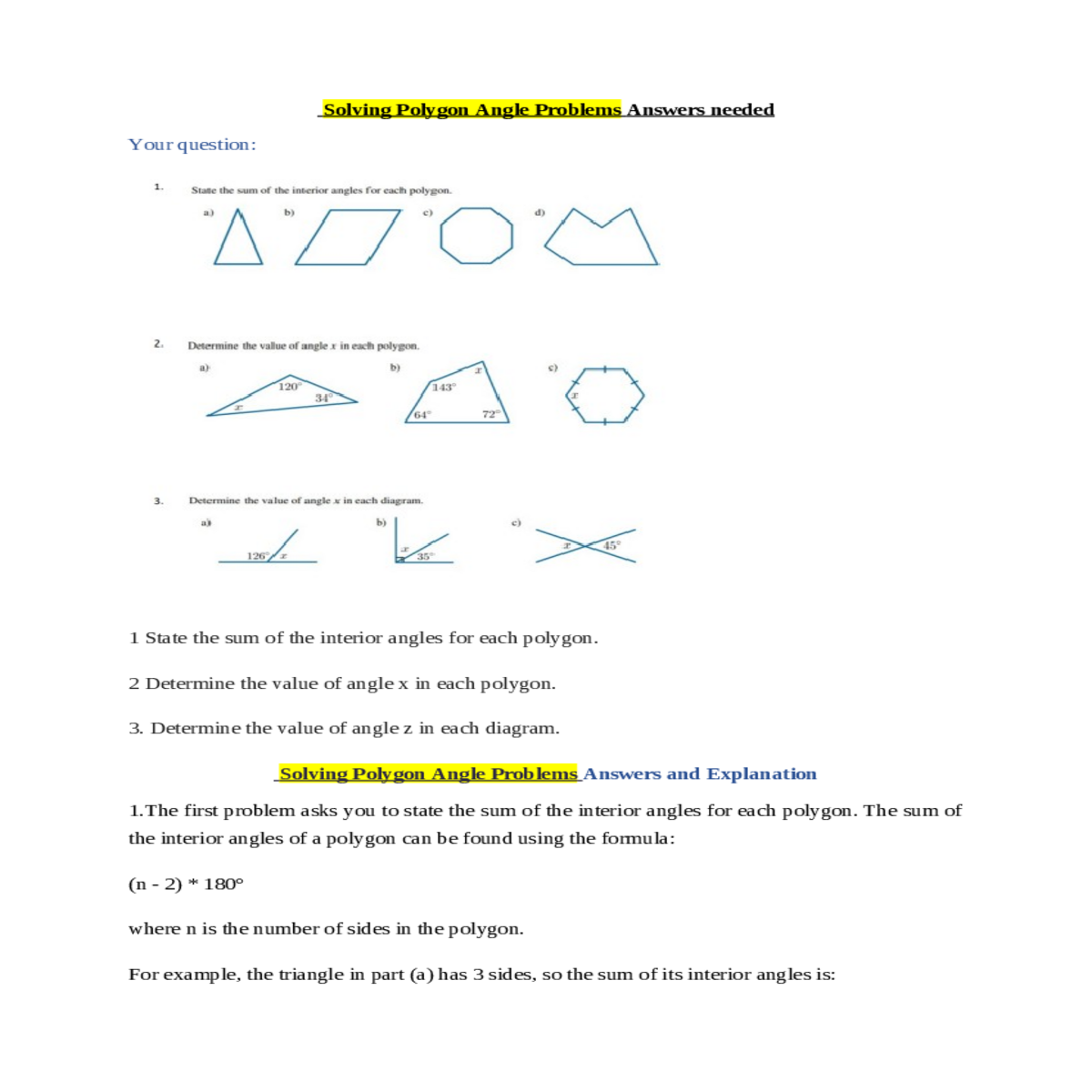 right angle traingles hase angle sum opposite angl
