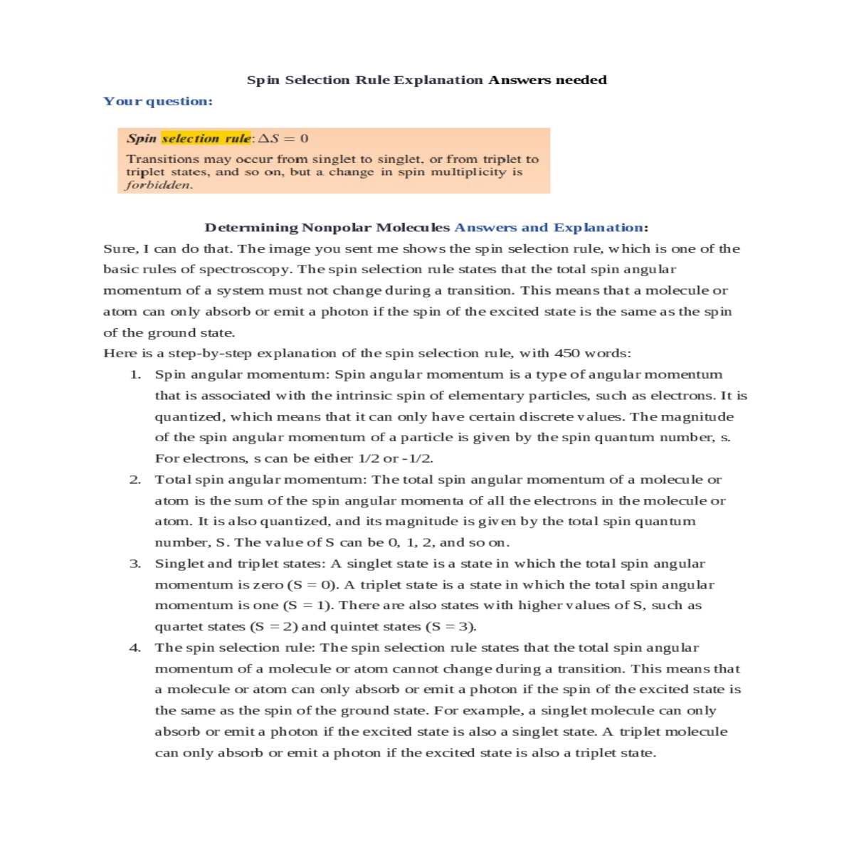 determining nonpolar molecules answers and explana