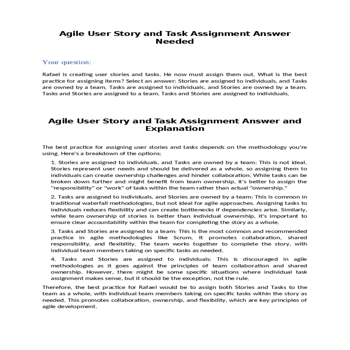 rafael creating user stories and tasks