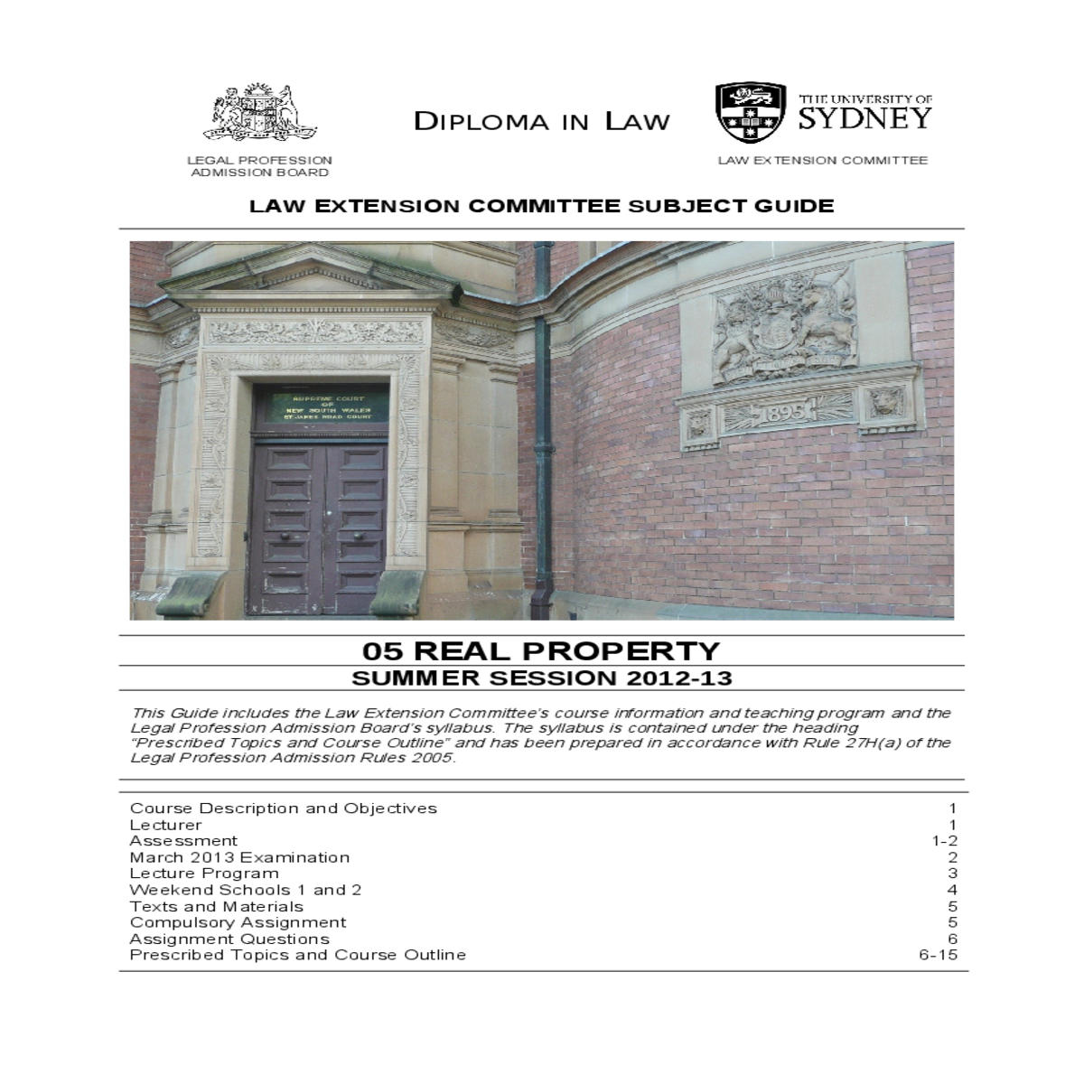 law extension committee subject guide