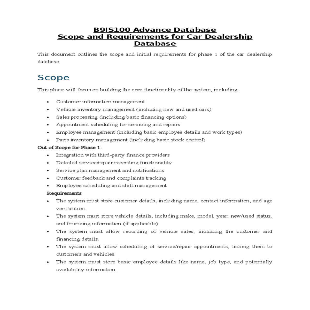 business rules and implementation