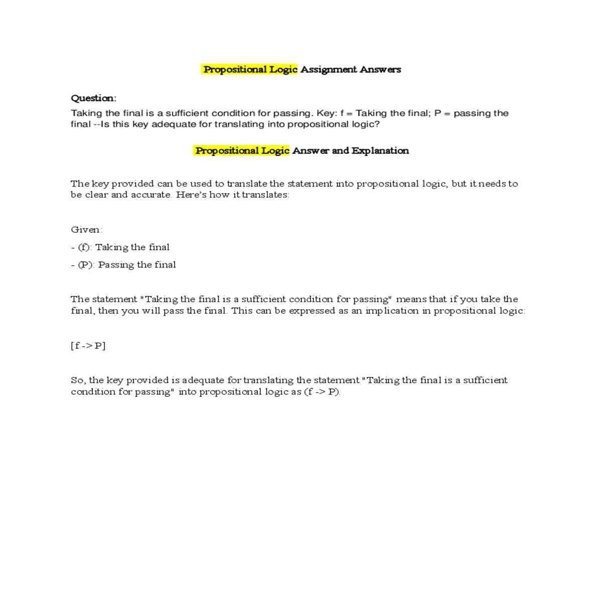 this can expressed implication propositional logic