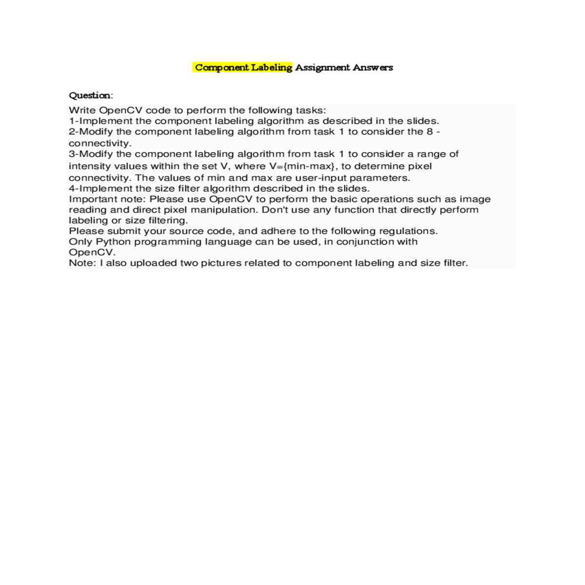 label return labels read the binary imageimage imr