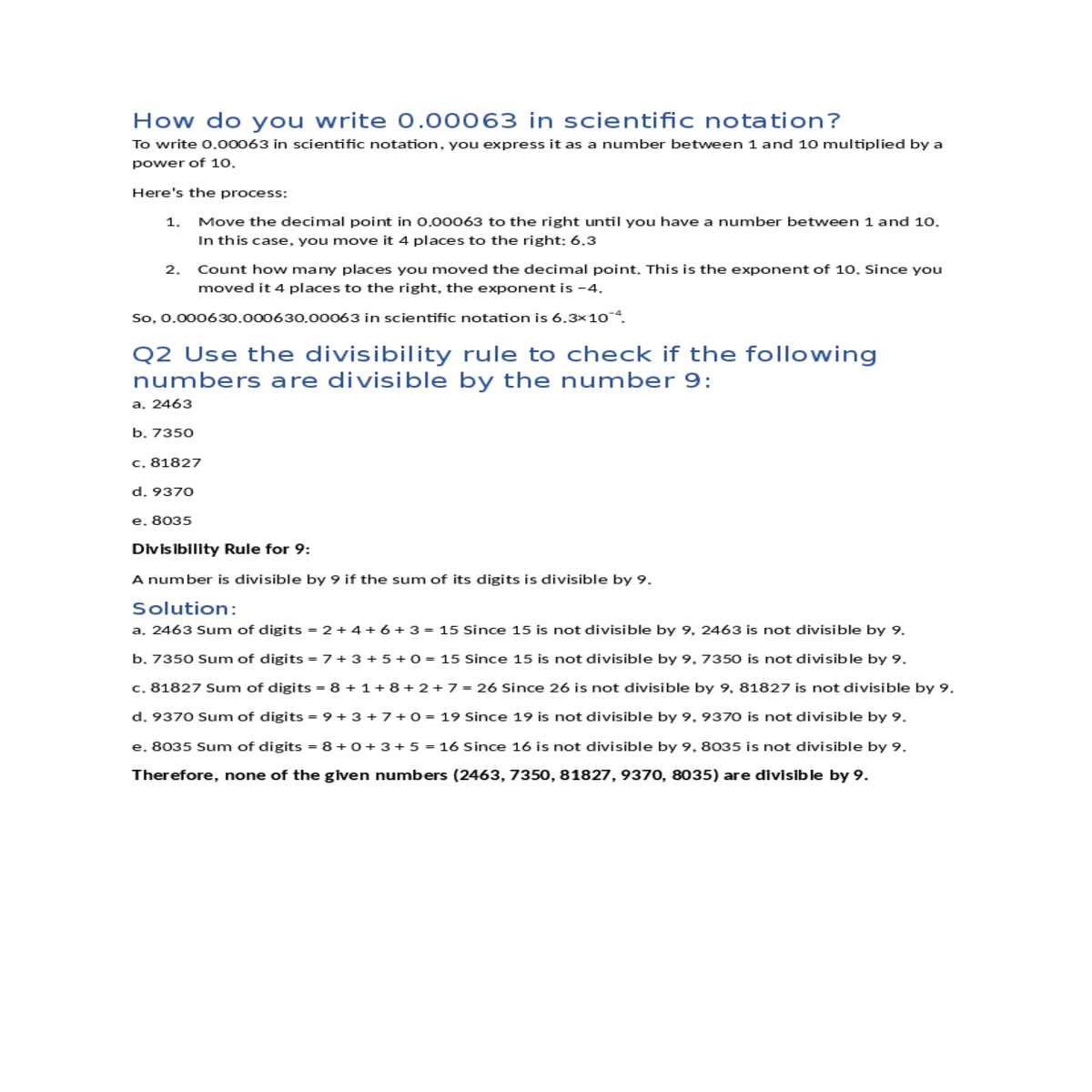 how do you write 000063 in scientific notation