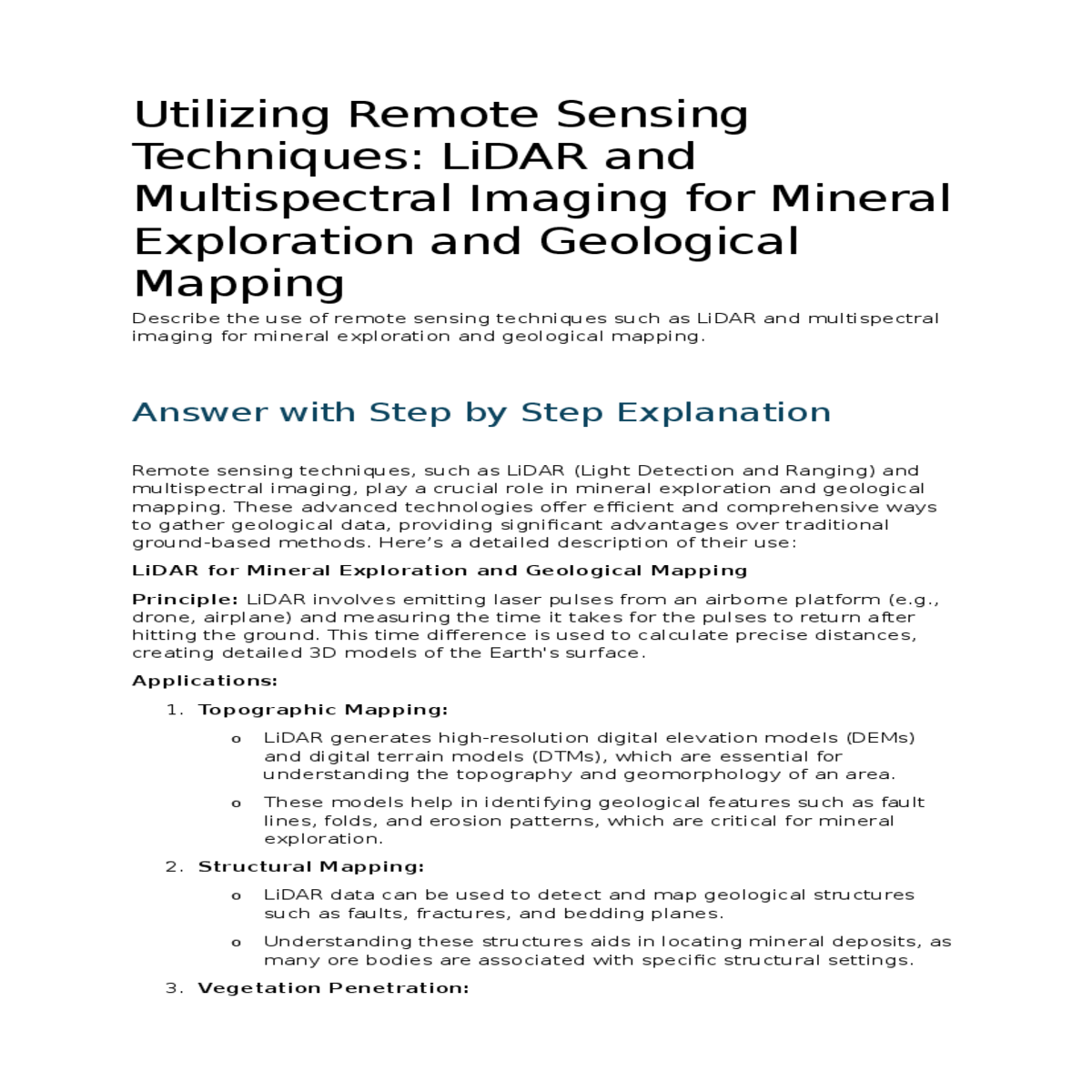 such lidar light detection and ranging and multisp