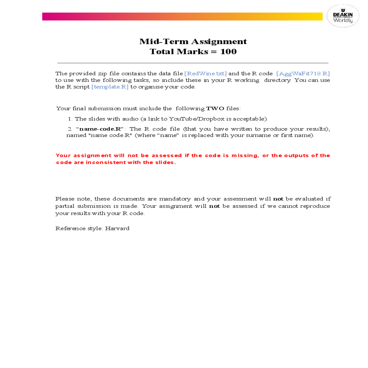 please add header the table after importing the da