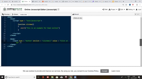 Javascript in html img1