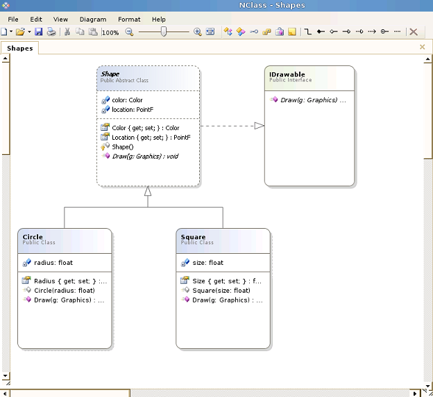 Use of NClass for designing class diagram NCLASS