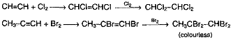 alkynes halogens