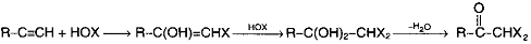 alkynes hypohalous acid