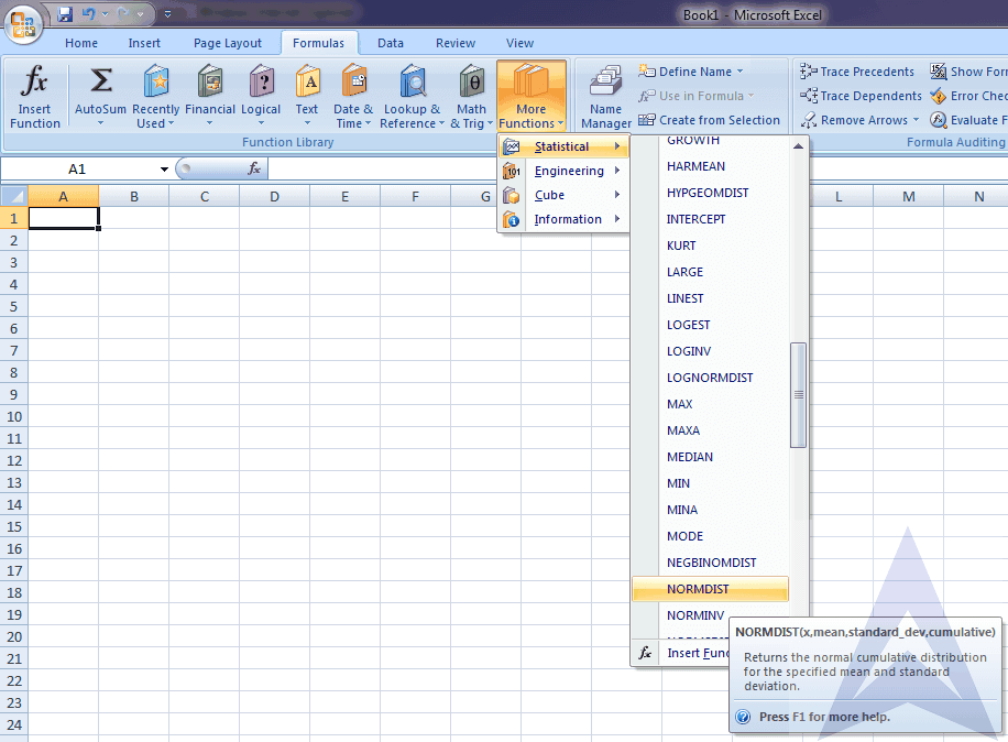 Use the NORMDIST function