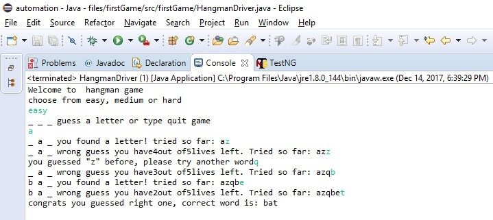 hangman game in java