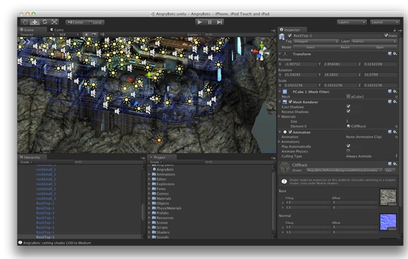 unity game engine interface