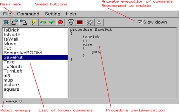 xKarel program code