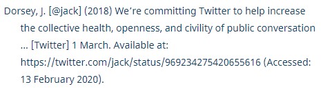 Harvard Referencing social media post Citation