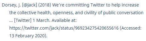 Harvard Referencing social media post Citation