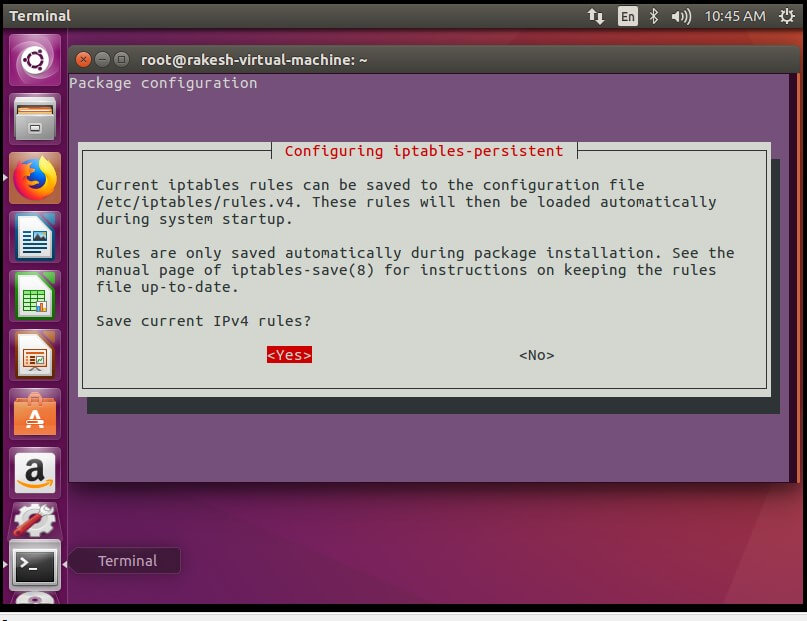 Installing Firewall) IPTables persistent