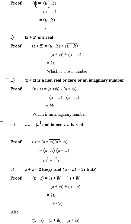 properties of complex number