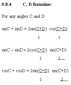 c d formulae