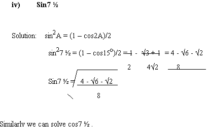 t ratios of multiple and sub multiple angles