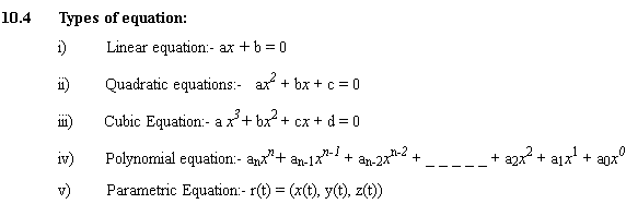 types of equation