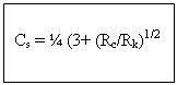 Text Box: Cs = ¼ (3+ (Rc/Rk)1/2
