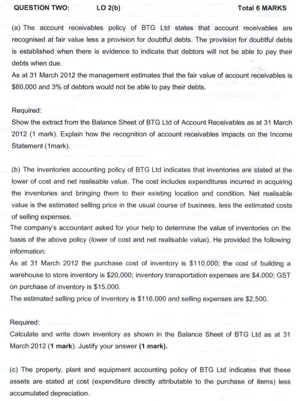 Accounting assignment question 3