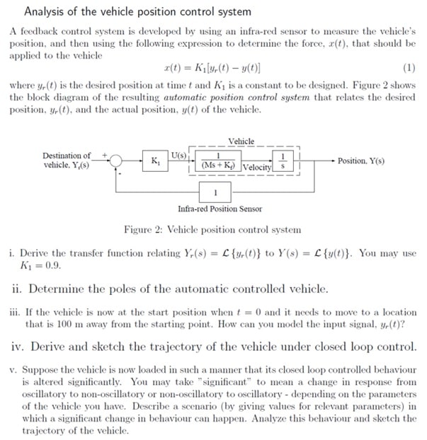 Analysis of the vehicle position control system Image 1