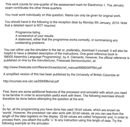 Electronics assessment 1 Image 1