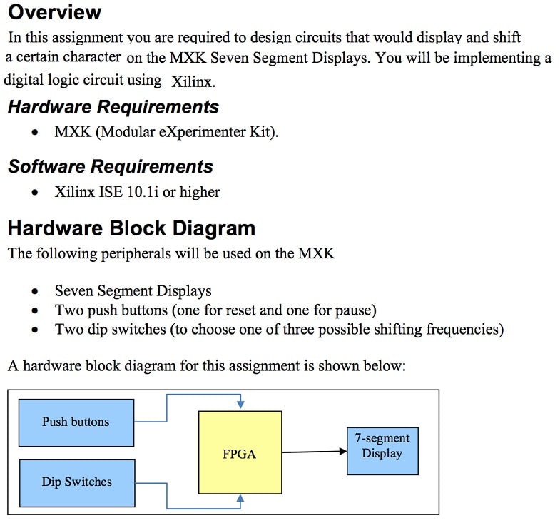 Implementing a digital logic circuit using Xilinx