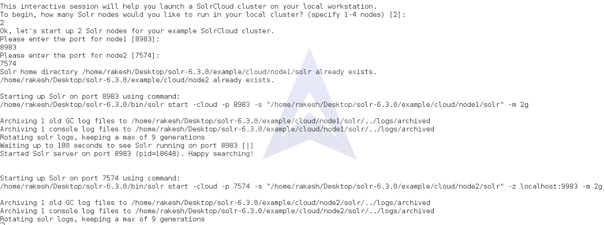 created nodes for our SolrCloud cluster