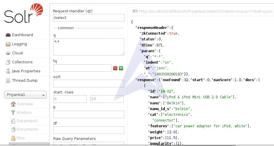 Running Query on the documents posted in the Collection image 1