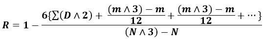 spearman rank formula when ranks are equal