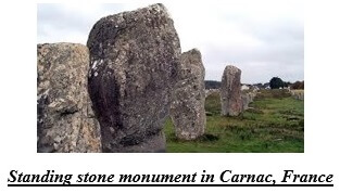 Standing stone monument in Carnac, France