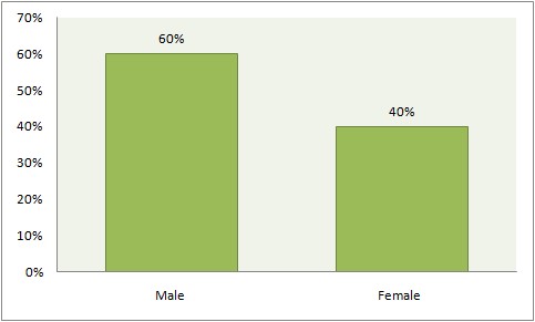 Statistical figure of Gender profile of respondents