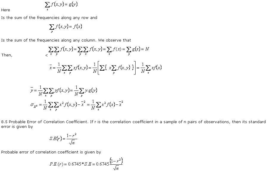 calculation of the correlation coefficient