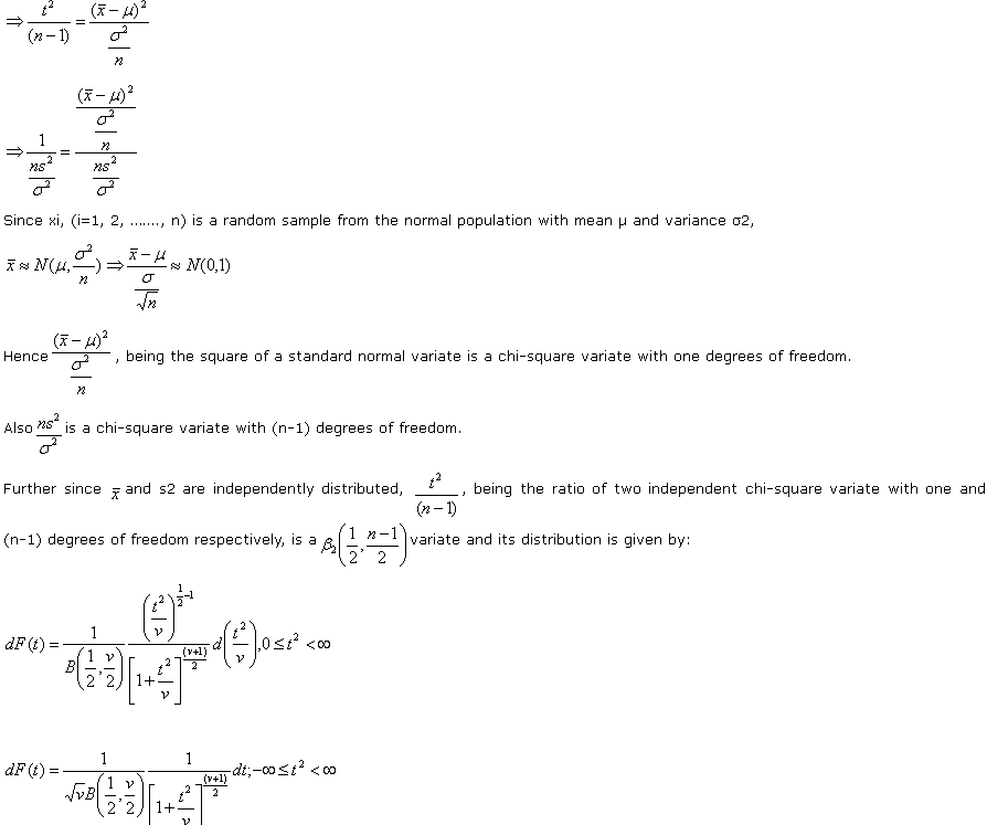 derivation of students t distribution