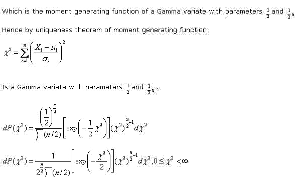 derivation of the chi square distribution