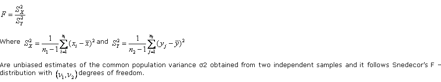 f test for equality of population variances