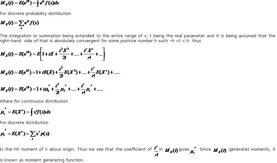 moment generating function