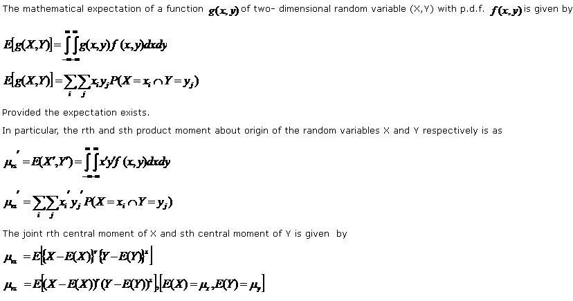 moments of bivariate probability distributions